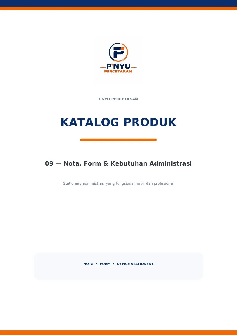 Katalog Nota, Form & Administrasi
