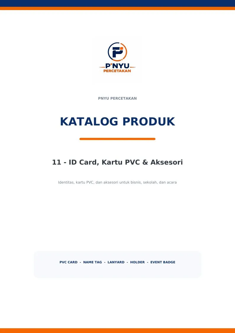 Katalog ID Card, Kartu PVC & Aksesori