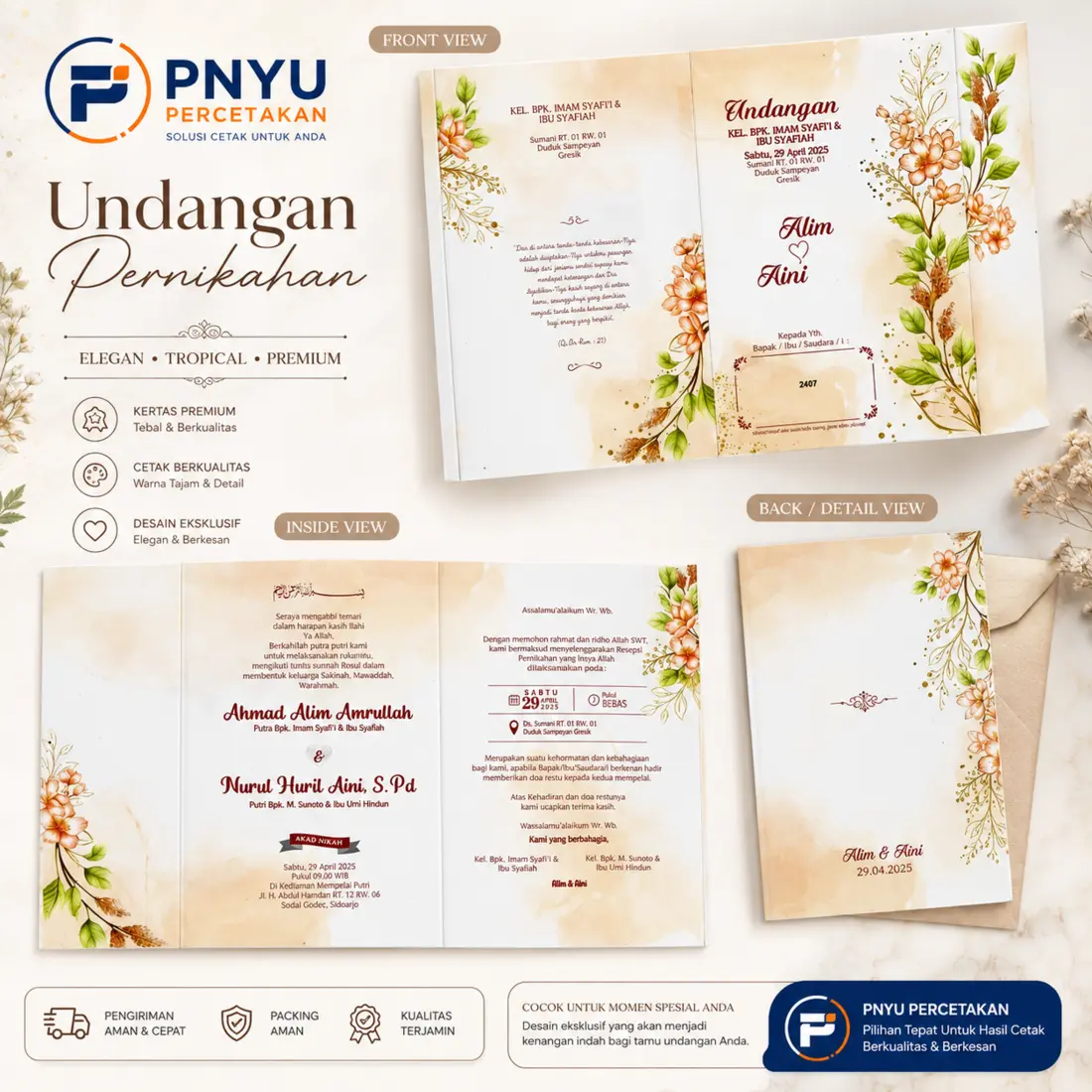 Undangan pernikahan PNYU Percetakan